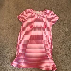 Pink and white dress